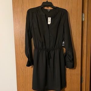 Express Black Sheath Dress with Bishop Sleeves